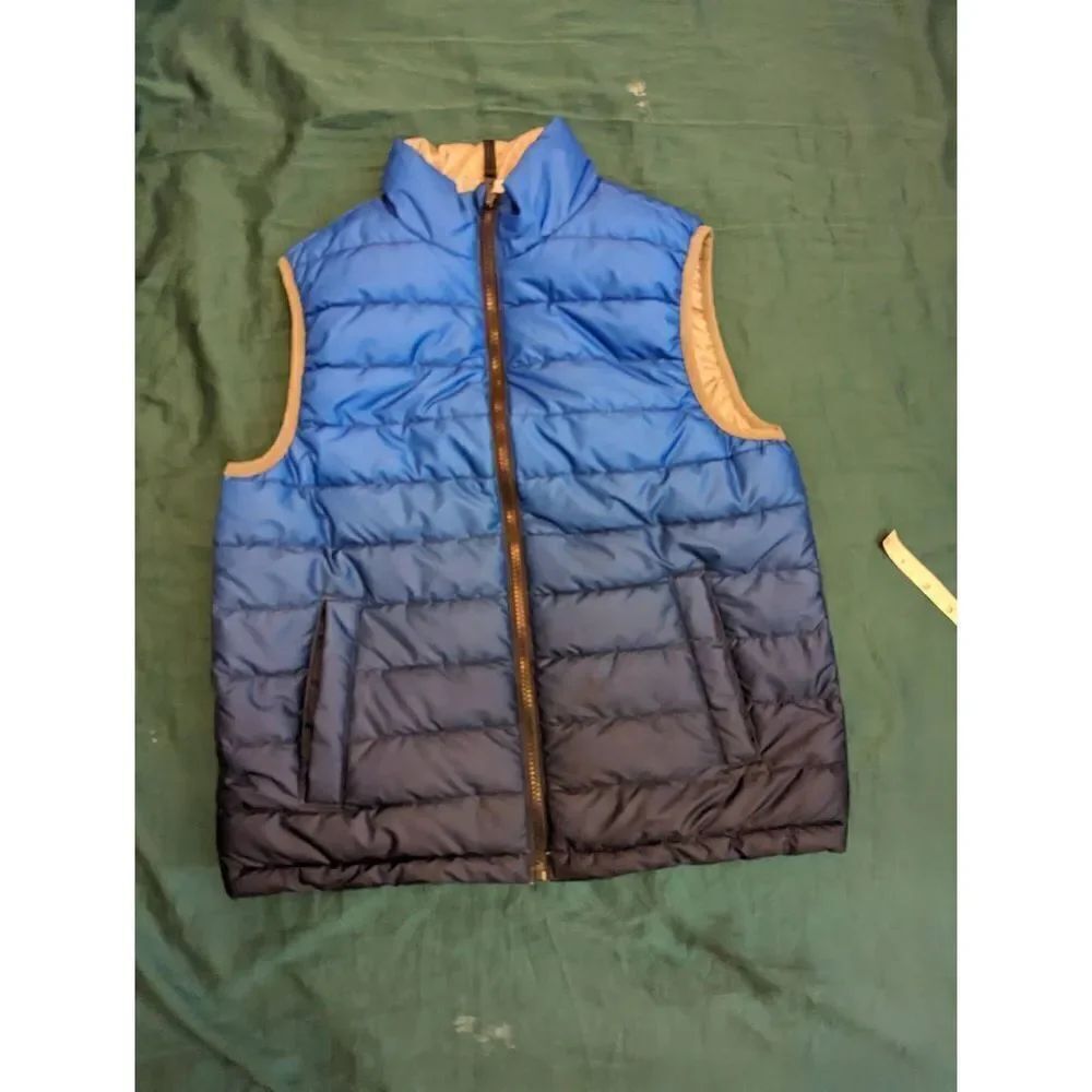 KIDS blue ombre and silver reversible vest